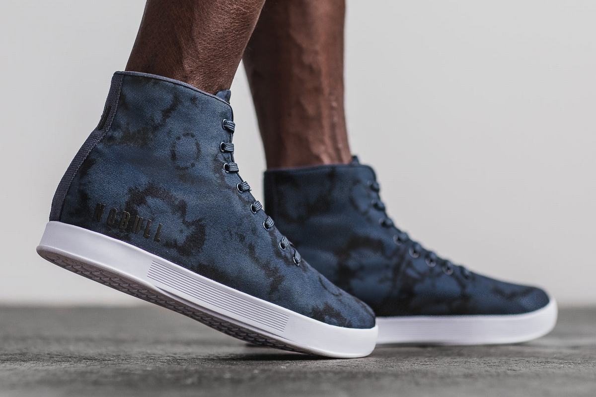 Nobull High-Top Tie-Dye Canvas Men's Trainers Navy | Australia (EY7869)